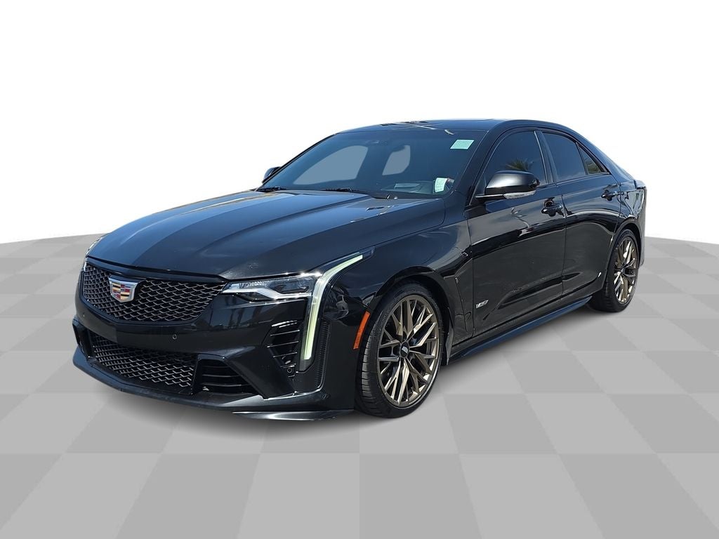 2023 Cadillac CT4-V V-Series Blackwing in Black Raven — front three-quarter view