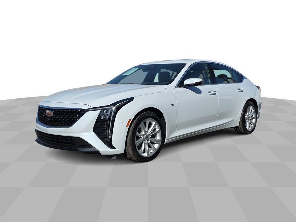 2026 Cadillac CT5 Premium Luxury in Vibrant White Tricoat — front three-quarter view