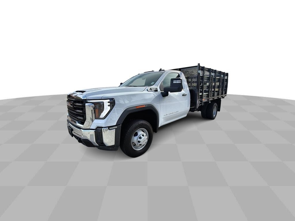 2025 GMC Sierra 3500 HD Chassis Cab Pro in Summit White — front three-quarter view