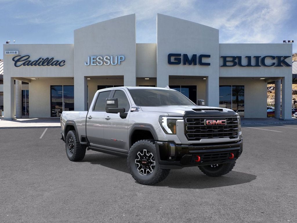 2026 GMC Sierra 2500 HD AT4X in Sterling Metallic — front three-quarter view