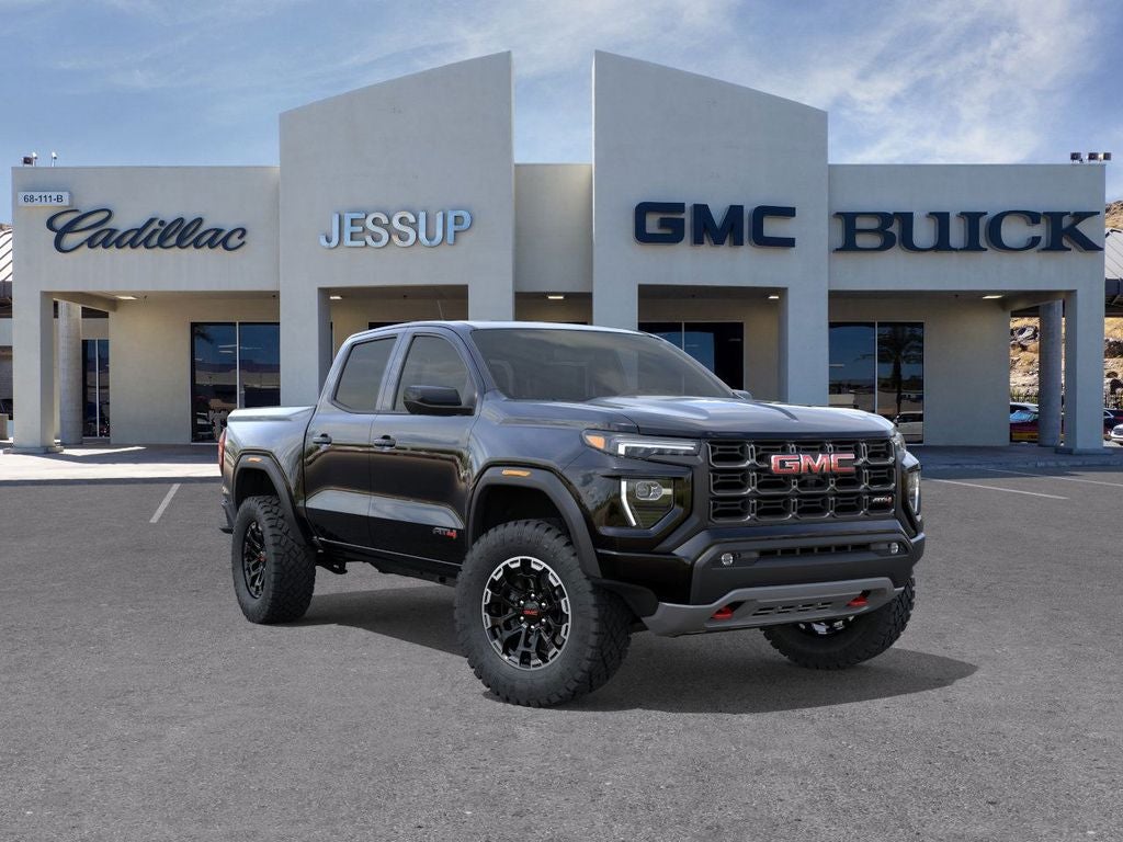 2026 GMC Canyon AT4 in Onyx Black — front three-quarter view