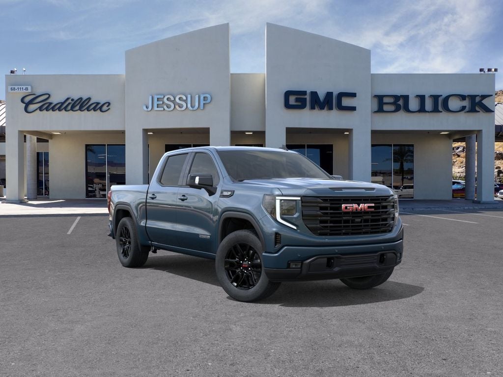 2026 GMC Sierra 1500 Elevation in Downpour Metallic — front three-quarter view