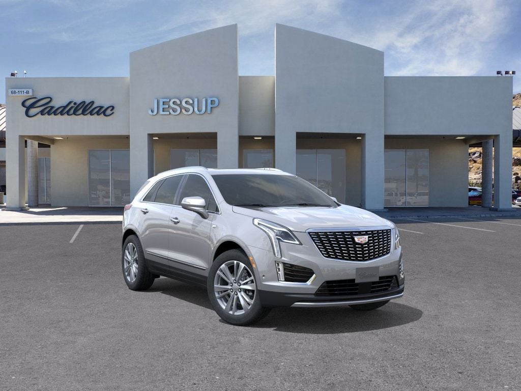 2026 Cadillac XT5 Premium Luxury in Argent Silver Metallic — front three-quarter view