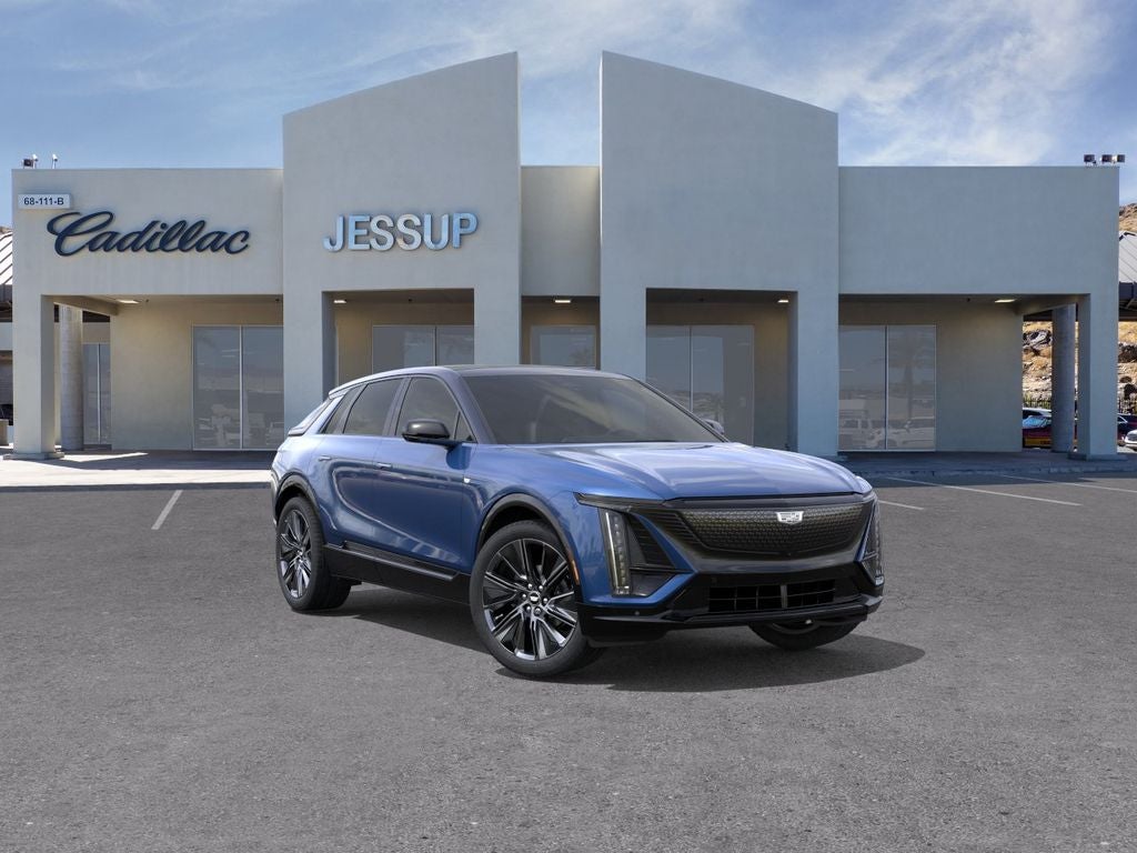 2026 Cadillac LYRIQ Signature Sport in Opulent Blue Metallic — front three-quarter view