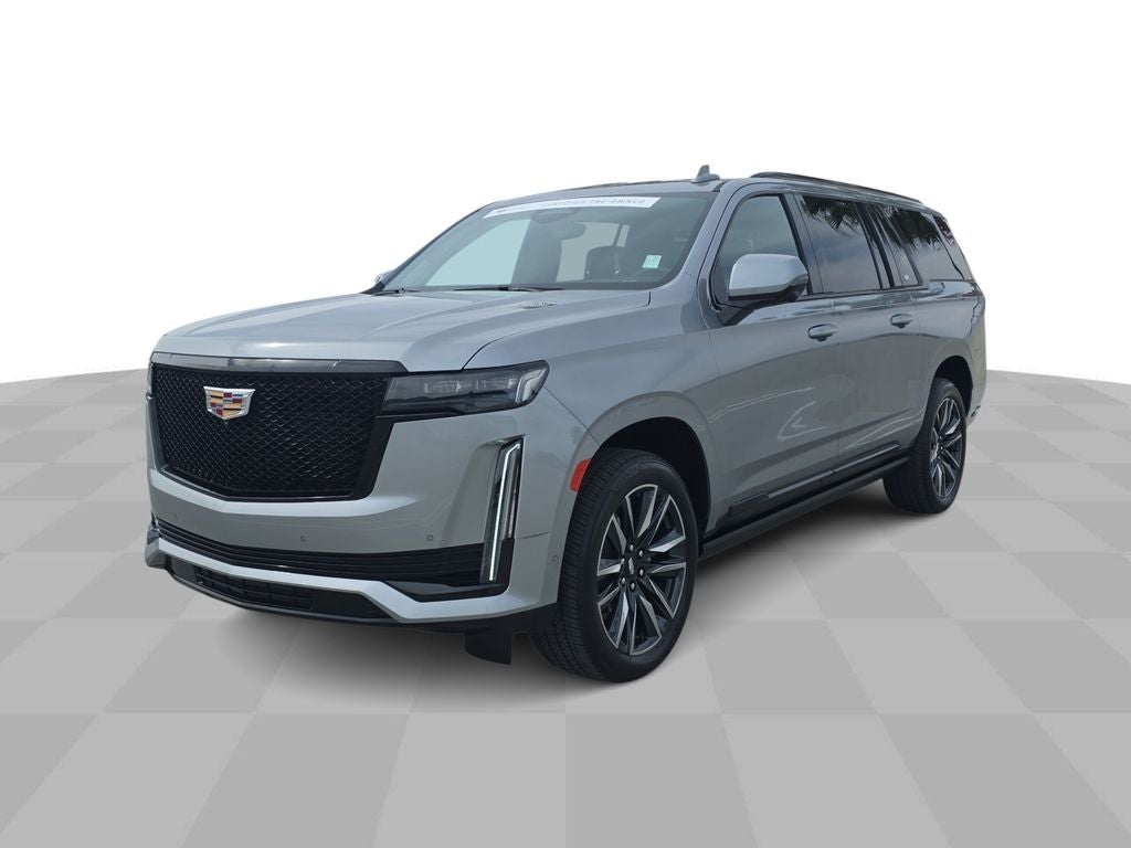 2024 Cadillac Escalade ESV Sport Platinum in Argent Silver Metallic — front three-quarter view