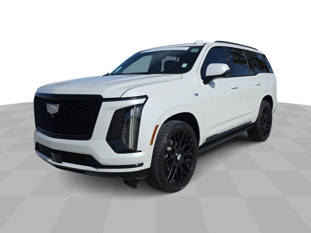 2025 Cadillac Escalade Sport Platinum in Crystal White Tricoat — front three-quarter view