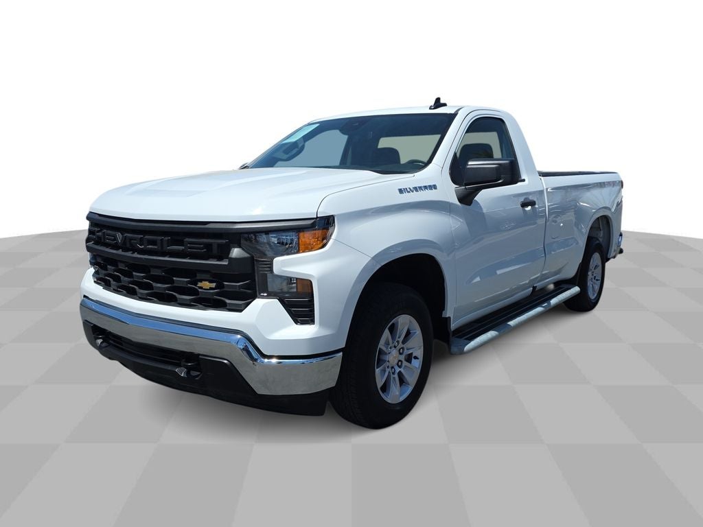 2025 Chevrolet Silverado 1500 WT in Summit White — front three-quarter view