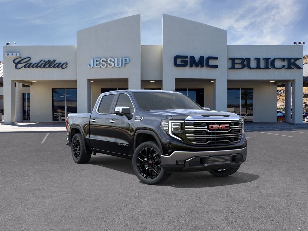 2026 GMC Sierra 1500 SLT in Onyx Black — front three-quarter view