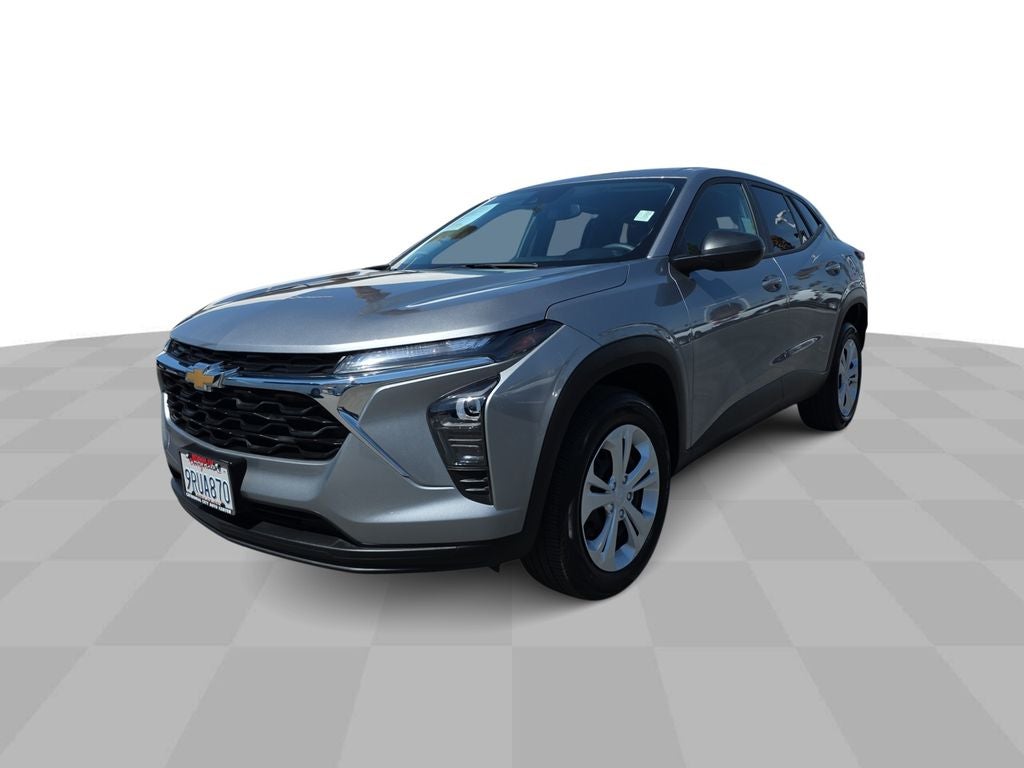 2025 Chevrolet Trax LS in Sterling Gray Metallic — front three-quarter view