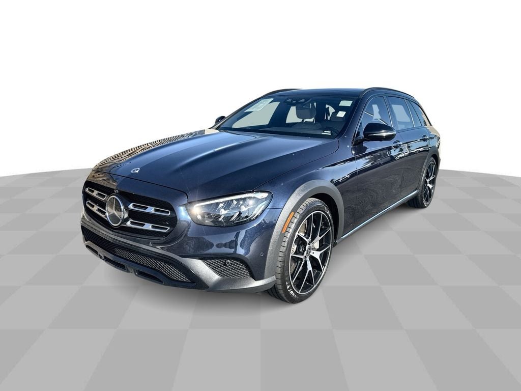 2022 Mercedes-Benz E-Class E 450 in Blue — front three-quarter view